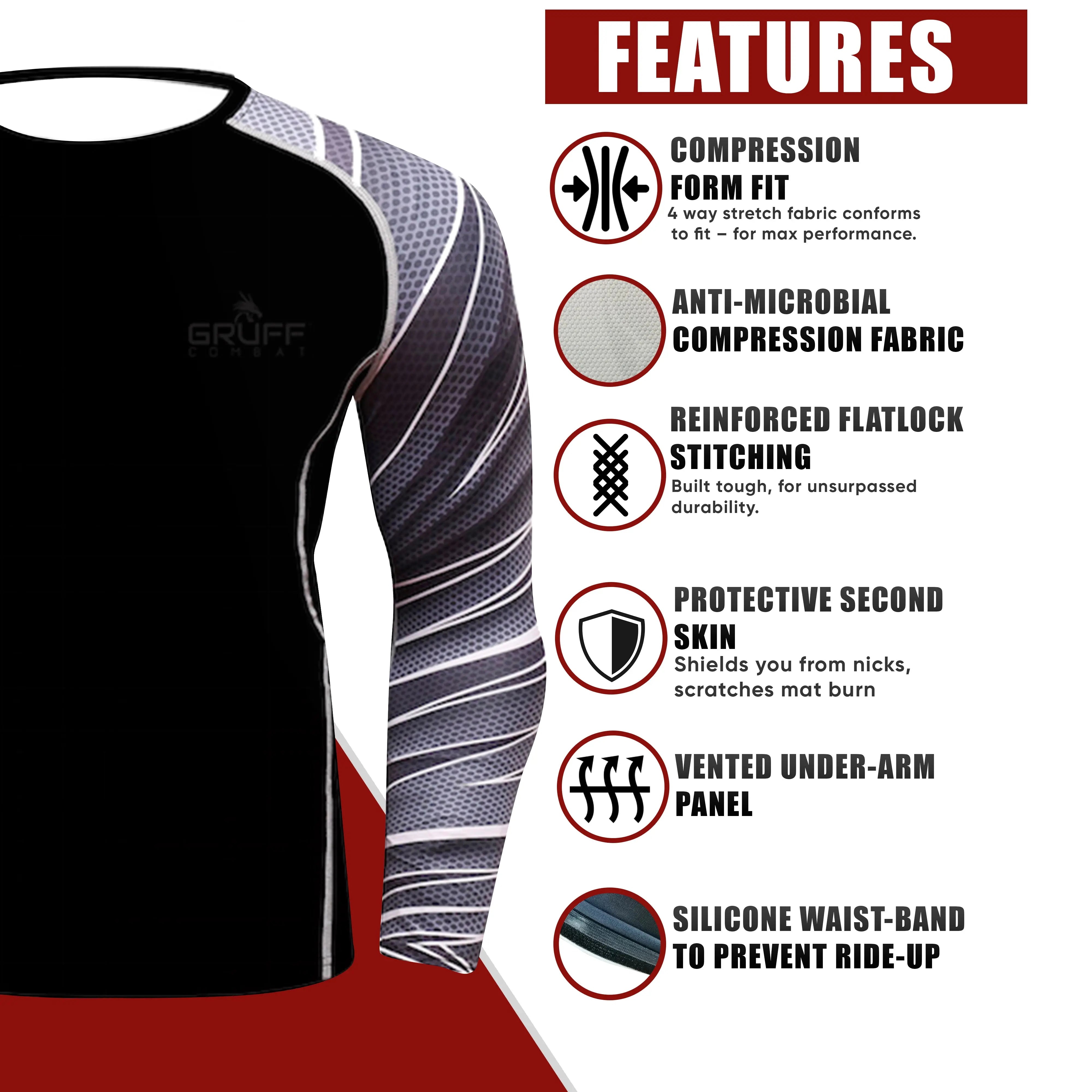 BJJ Rash Guard MMA Rash Guard NoGi GRUFF COMBAT Stealth 'Submi