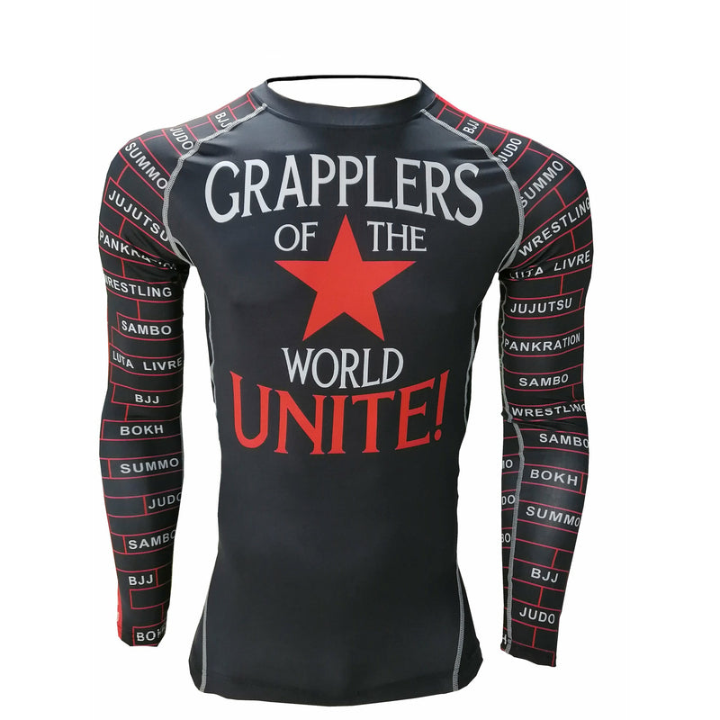 BJJ Rash Guard | MMA Rash Guard | No-Gi | GRUFF COMBAT: "Grappler's of the World Unite!" Gruff Combat